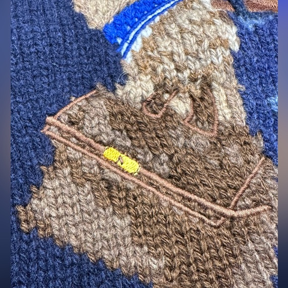 NWT Polo Ralph Lauren Polo Bear Wool Blend Women’s Blue Sweater - Picture 6 of 12